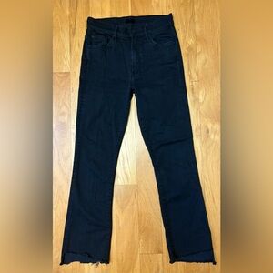 Mother Black Insider Crop Fray Jeans Size 26